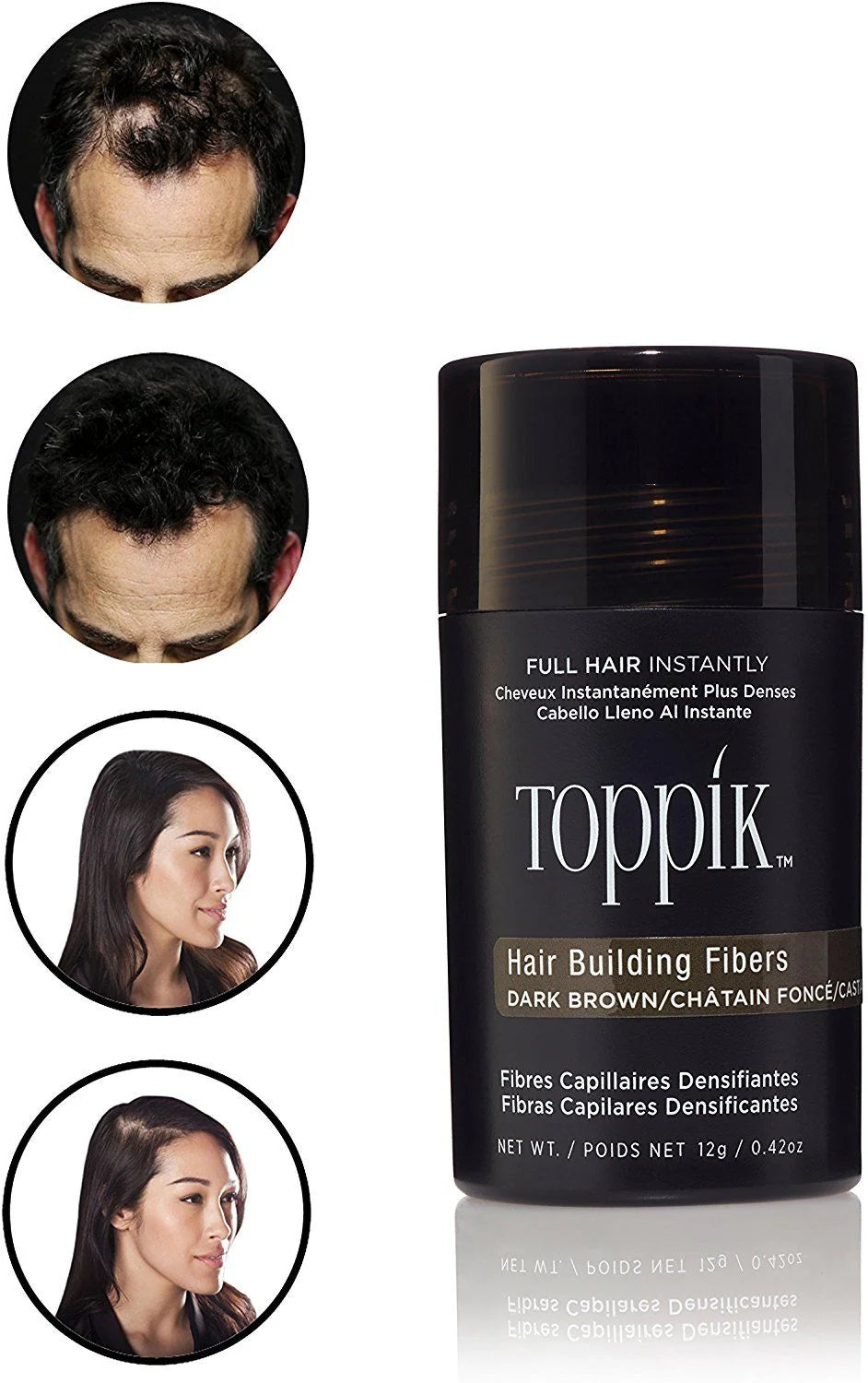 Imported™ Hair Building Fibers – Instant Hair Thickening Solution with Natural Keratin Fibers